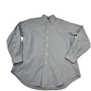 Ralph Lauren Men's Button-Down Dress Shirt‎ Long Sleeve Pink Pony Logo
